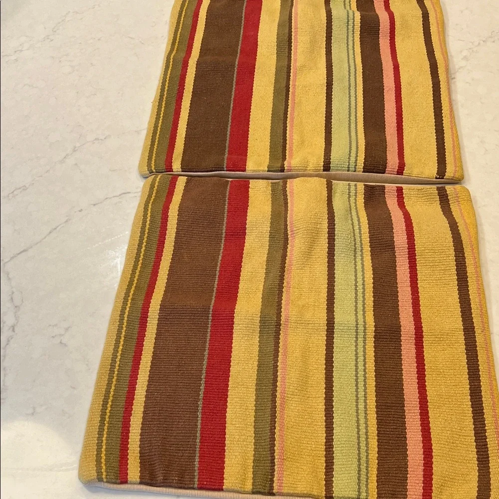 Pottery Barn Tan Textured Fabric Pillow‎ cover bundle